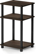 Furninno Just 3-Tier Turn-N-Tube End Table, Side Table, Night Stand, Bedside Table with Plastic Poles
