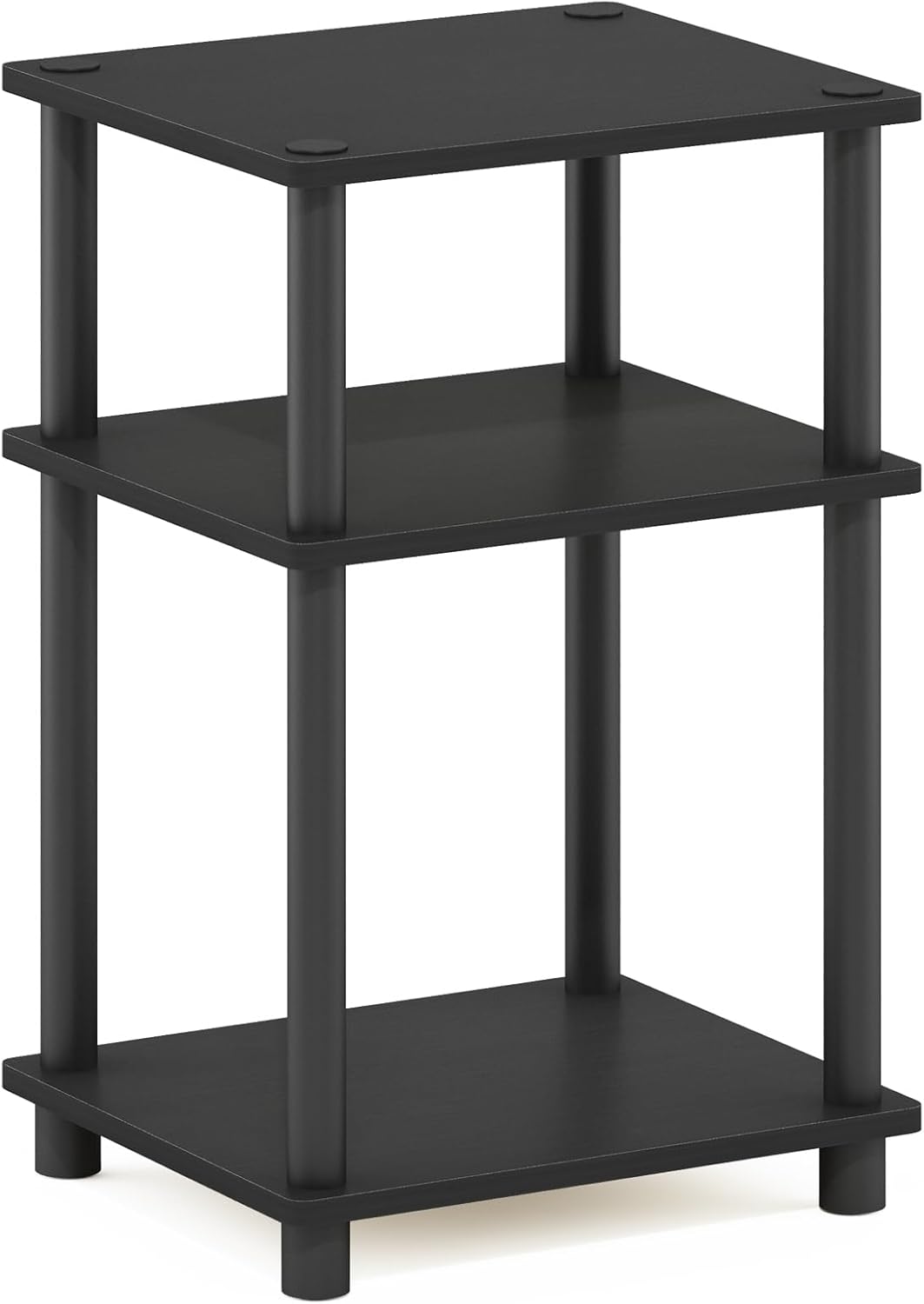 Furninno Just 3-Tier Turn-N-Tube End Table, Side Table, Night Stand, Bedside Table with Plastic Poles