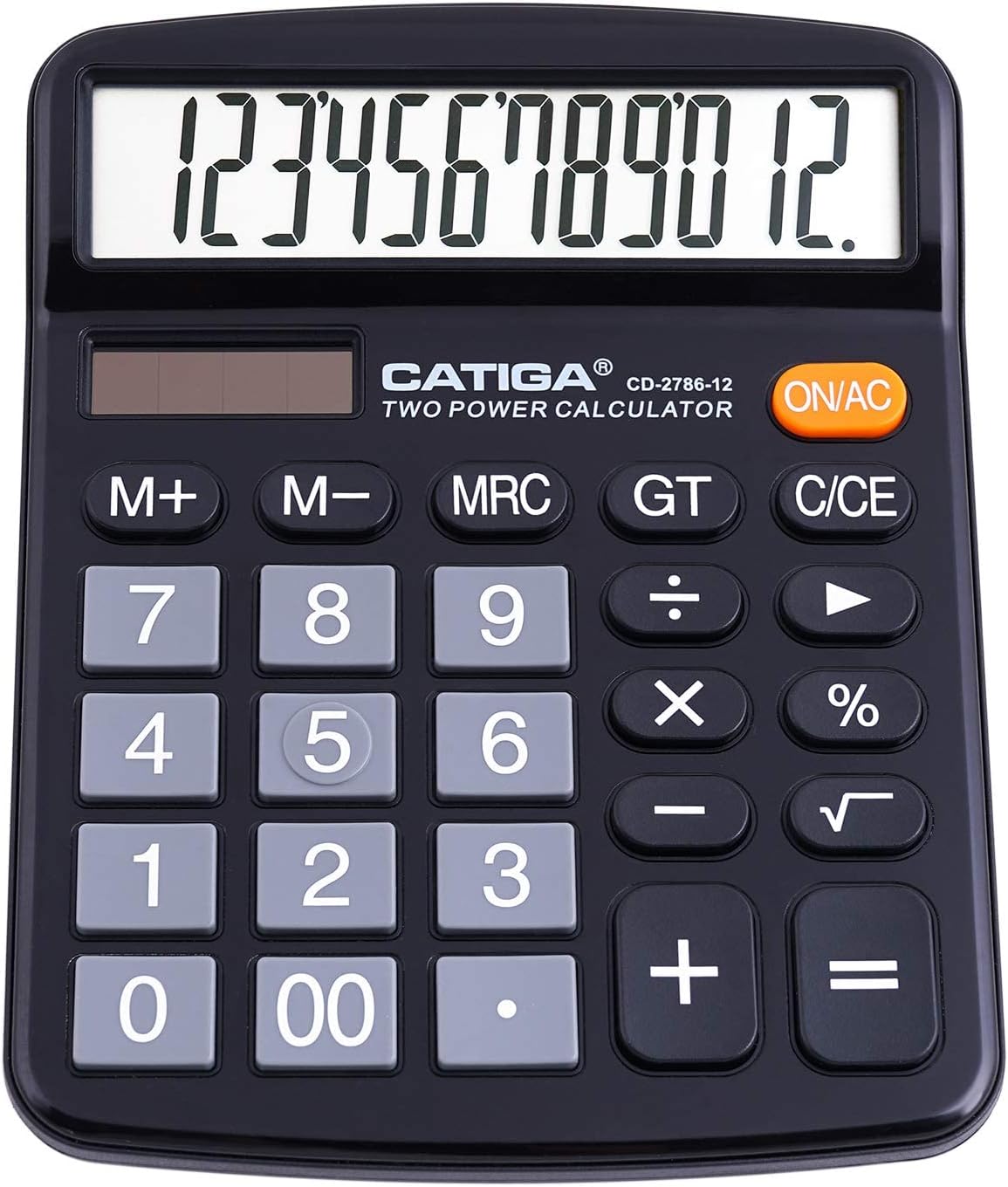 CATIGA 12 Digits Desktop Calculator with Large LCD Display and Sensitive Button, Dual Solar Power