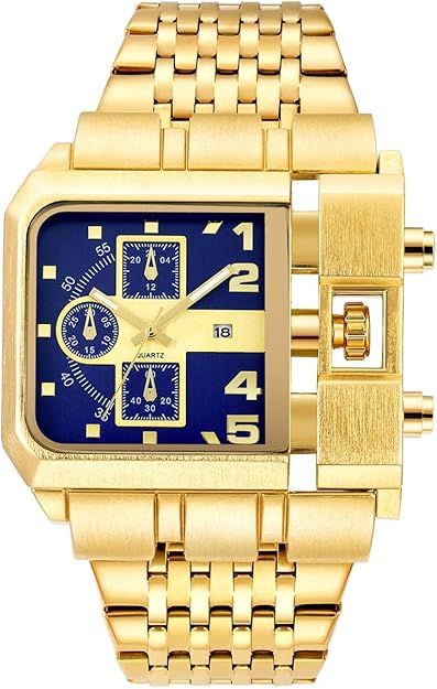 Reginald Hip hop Men's Watch Big Face Watch for Men Square Novel Face