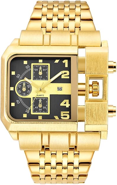 Reginald Hip hop Men's Watch Big Face Watch for Men Square Novel Face