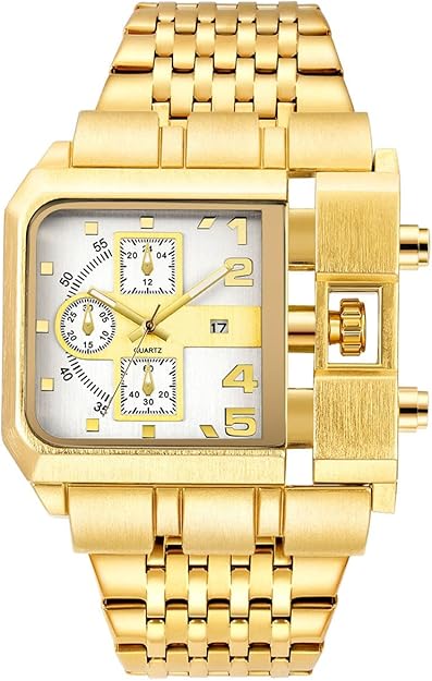 Reginald Hip hop Men's Watch Big Face Watch for Men Square Novel Face