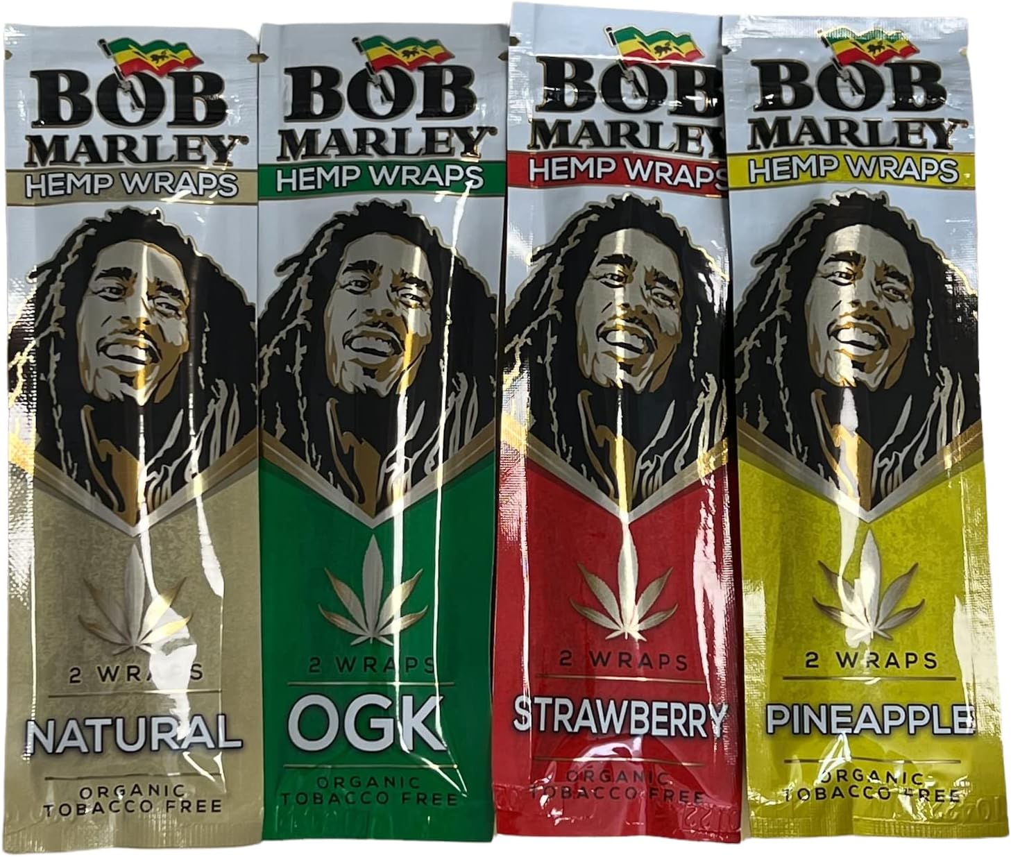 4 Packs Marley Rolling Paper Combo Pack Pre-wrap (Strawberry, OGK, Natural Pineapple)