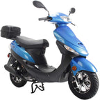 X-PRO 50cc Adult Moped Gas Moped Motorcycle 50cc with 10" Aluminum Wheels Electric Kick Start