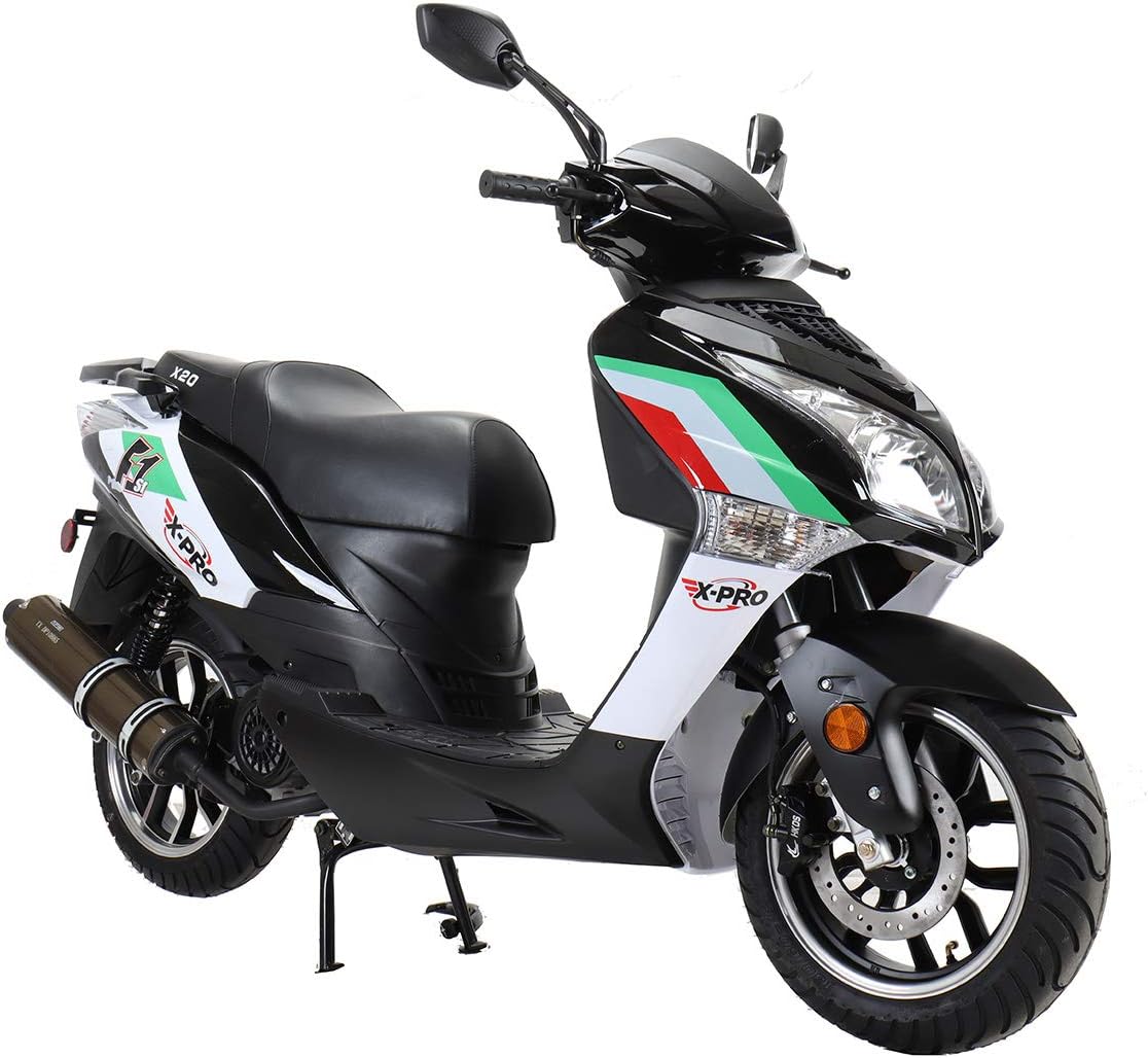 X-PRO 150cc Moped Street Gas Moped 150cc Adult Bike with 13" Aluminum Wheels! (Black(