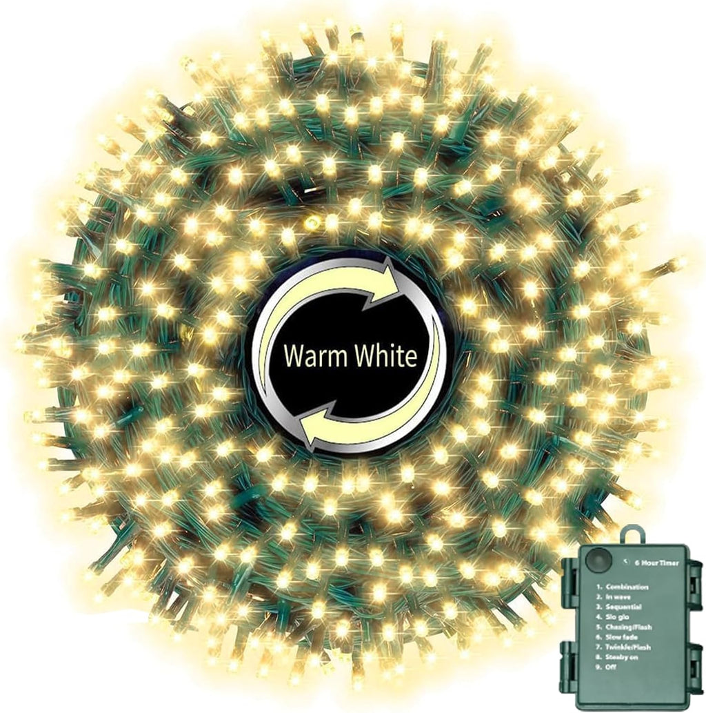 Multi-Colored Battery Operated Christmas Lights, 34.1 FT 100 LED Waterproof