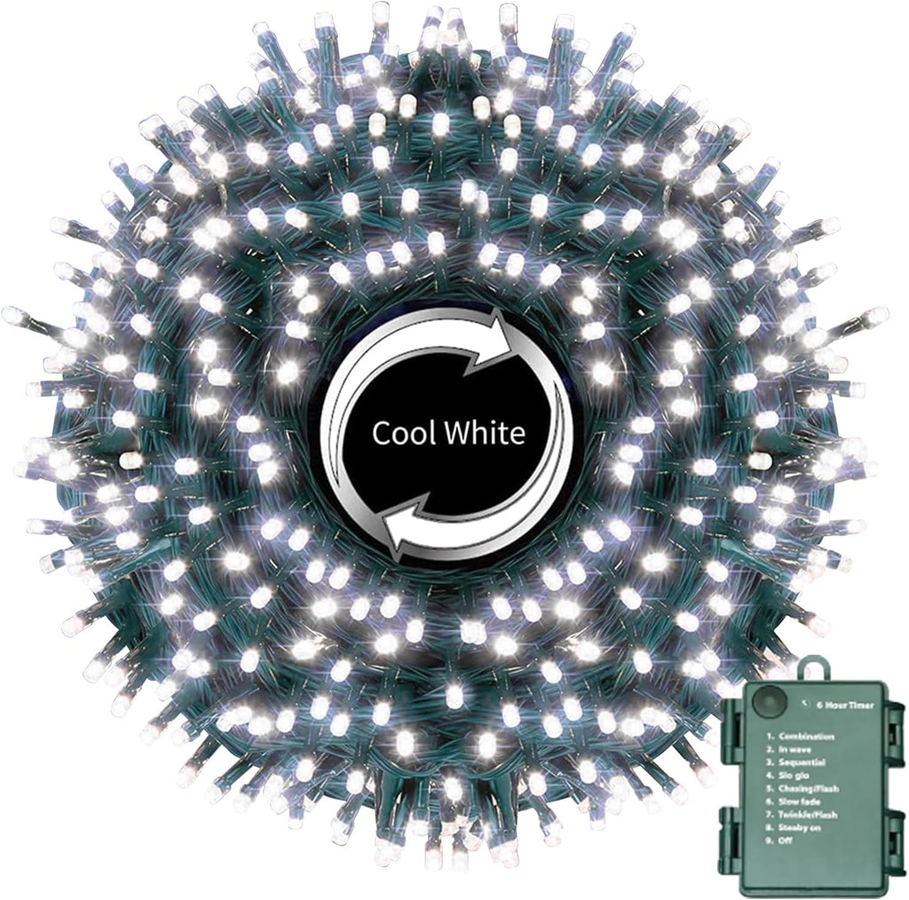 Multi-Colored Battery Operated Christmas Lights, 34.1 FT 100 LED Waterproof