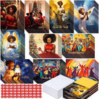 Zhanmai 100 Sets Black Christmas Cards African American Black Religious Cards with Envelopes