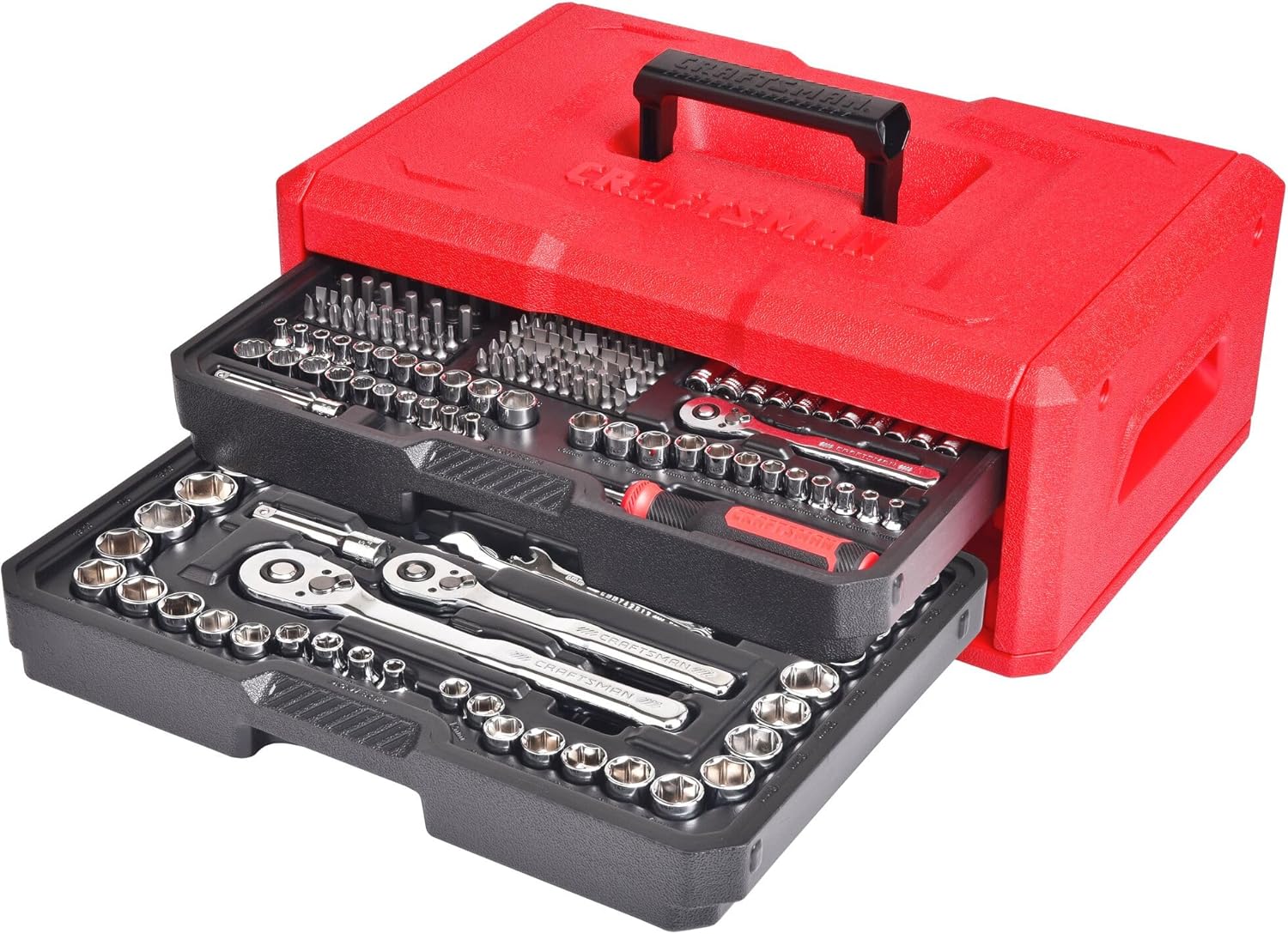 CRAFTSMAN Mechanics Tool Set, 256-Piece hand Tool and Socket Set with 2 Drawer Tool Box