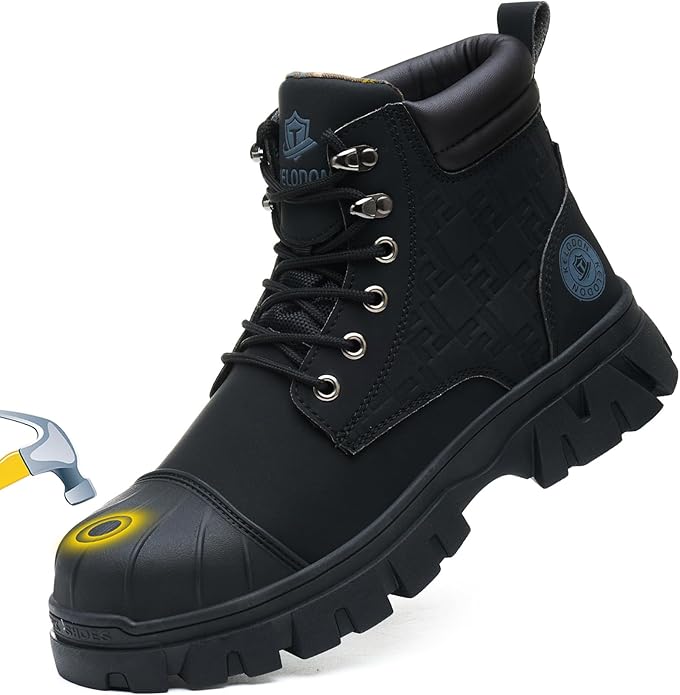 KELODON Waterproof Steel Toe Work Boots For Men