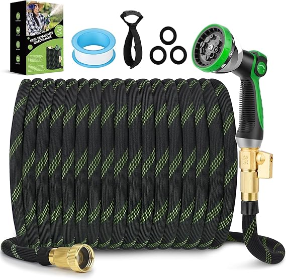 Garden hose 100 ft, NON-EXPANDABLE Ultra Lightweight & Flexible Water Hose